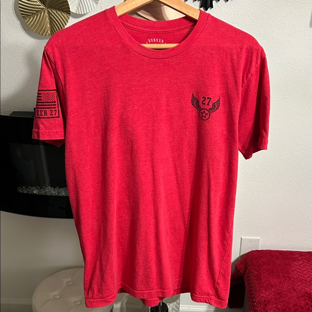Red Short Sleeve Tee with Logo by